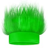 Novelty Place Grünes Haar-Kostüm-Stirnband – lustige flauschige Crazy-Hair-Perücke Troll – ideal für Sportpartys, Kostüme, Cosplay und Halloween – ideal für Kinder, Jugendliche und Erwachsene