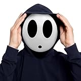 Claofoc Shy Guy Maske Halloween Anime Masken Kostüm Lustige Shy Guy Maske für Herren Weiße Voll Face Maske Cosplay Requisiten (Junge)