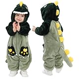 LOLANTA Unisex Baby Dinosaurier Drachen Kostüm, Kleinkind Plüsch Strampler mit Kapuze, 12-18 Monate, Tag 80