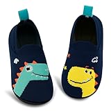 qpyysz Hausschuhe Kinder Junge Mädchen Turnschläppchen Jungen Barfuß Kinder Hausschuhe Einhorn Dino Fuchs Pantoffeln Atmungsaktive Rutschfest Lauflernschuhe (dino-160)