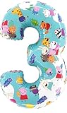 Toyland Folienballon Peppa Wutz, George & Friends, 66 cm – Kinder-Party-Luftballons – Nummer 1–6 erhältlich