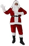 9 in 1 Nikolauskostüm - Größe S-XXXXL - Weihnachtsmannkostüm Verkleidung für Weihnachten - Kostüm für Nikolaus - Weihnachtsmann - Santa Claus - Herren/Erwachsene (XXX-Large, rot)