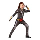 Rubie's 702062_M Offizielles Luxuskostüm Black Widow, Marvel Studios-Film, für Kinder, 7-10 Jahre, grau, Größe M Halloween