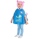 (PKT) (9905933) Child Boys George Pig Hooded Poncho Costume (2-3yr) - Peppa Pig