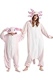 DarkCom Axolotl Onesie für Kinder und Erwachsene,Eltern-Kind Karneval Schlafanzug Cosplay Halloween Tierkostüm Weihnachten Pyjamas 12-13 Years