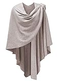 PULI Damen Poncho Schal Cashmere Feeling Strick Cape Cardigan Für Frauen Geschenk Für Mutter