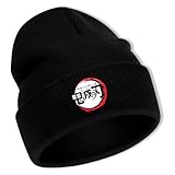 Ubephant Mütze Demon Slayer, Demon Slayer Beanie Mütze, Wintermütze für Herren Damen Strickmütze für Herbst & Winter, Winter Mütze Geschenke für Kinder, Geeignet Kopfumfang 15-24 Zoll