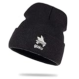 Adi Goku Strickmütze Vegeta Son Wollmütze Wintermütze Rollmütze Dragon Beanie Mütze Seemannsmütze Unisex Ball, Farbe:Schwarz
