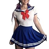 LittleForBig Baumwolle Strampler Onesie Pyjamas Bodysuit - Cosplay Magisches Mädchen Marineblau Strampelanzug Rock Set XL