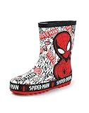 Marvel Rote Gummistiefel für Jungen von Spiderman | Charakter Spiderman Kinderschuhe Comics Superhelden-Regenstiefel | Wasserdichte Gummistiefel für Kinder | Outdoor-Schuhe für Jungen