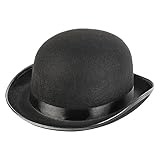 Schramm Melone Bowler Hut rund Melonenhut schwarz Erwachsene Chapeau Zylinderhut Melone Bowlerhut Damen/Herren Filzhut Wollfilz