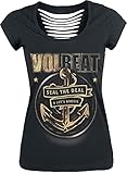 Volbeat Anchor Frauen T-Shirt schwarz S 100% Baumwolle Band-Merch, Bands