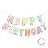 JeoPoom Geburtstagsdeko, Happy Birthday Banner Kit, Happy Birthday Girlande, für Dekorationen für Geburtstagsfeiern, Kreatives Bronzing Ornaments(Mehrere Farben)