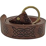 Kiwochy Mittelalterlicher Rittergürtel für Damen Herren Renaissance Gürtel PU-Leder-O-Ring-Gürtel Vintage Cosplay Kostümzubehör für Damen und Herren (Kaffee)