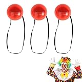 Clownsnasen,Blinkende Rote Nase,3 PCS Beleuchtete Clownsnase,Weihnachts-Clownsnase mit Gummiband,Leuchtende Rote Nase,Leuchten Clownsnase,Glühende Rote Nase,LED Rote Nase,Blinkende Clown Nase