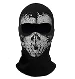 WEWOM Sturmmaske Totenschädel mit 2 Öffnungen für die Augen Schwarz (Ghost)