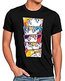 CottonCloud Pretty Sailor Team Herren T-Shirt Moon Anime Manga Cosplay Crystal, Größe:L