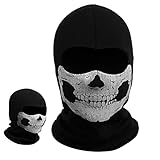 AYNKH Totenkopf-Sturmhaube, Geistermaske, Call of Balaclava, Duty-Maske, schwarz, Vollgesichtsmaske, Fahrrad, Skateboard, Ski, Cosplay, Kostüm, Einheitsgröße, Schwarz , Einheitsgröße