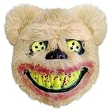 Liwein Halloween Maske Horror Bärenmaske, Halloween Maske Kinder,Gelb Teddy Bär Killer Maske,Grusel Halloween Maske für Halloween Karneval Atmungsaktiv Erschreckende Auftritte Grusel-Events