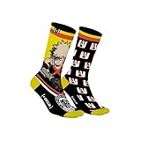 Capslab My Hero Academia Socken Bakugo – Offiziell lizenzierte Anime-Socken für Herren und Damen – Bequeme Baumwollsocken im Bakugo & UA-Logo Design - 39-42
