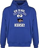 Hoodie Herren Pullover Männer - Karneval & Fasching - Ich tu nix Ich will nur Kekse I Krümelmonster I Keksmonster I Cookie Monster I Keks - XL - Royalblau - lustige sprüche faschings cookies