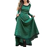 Rapunzel Kostüm Damen Steampunk Elfen Mittelalterkleid Cosplay Burgfräulein Kostüm Sommer Gothic Kleid Lang Fee Wikinger Kleidung Viktorianisches Renaissance Elfenkleid Fun Halloween