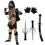 Spooktacular Creations Kinder Golden Ninja Kostüm für Jungen Halloween Dress Up