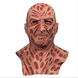 Halloween-Kostüm, Fre_ddy Krue_ger Vinyl-Maske, Nightmare on Elm Street Kostüm, gruselige Rollenspiel-Maske, Einheitsgröße (Maske)
