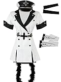 Anime Akame Ga Kill Esdeath Empire Cosplay Allgemeine Bekleidung Kostüm Uniform Outfit Halloween Anpassung (XXXL, L, Weiß)