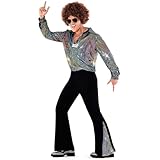 Morph Shlagermove Kleidung Herren, Glitzer Herren Kleidung, 80er Disco Outfit - XL