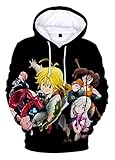 WANHONGYUE Anime Nanatsu No Taizai The Seven Deadly Sins 3D Digitaldruck Kapuzenpullover Hoodie Cosplay Kostüm Pulli Sweatshirt Tops Mäntel 23 M