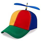 TaleMoon Propeller Mütze,Propeller Hut Erwachsene,Lustige Hubschraubermütze Männer,Helikopter Kappe kopfbedeckung,Regenbogen Propeller Mützen für Karneval Party Herren Kinder,Größenverstellbar