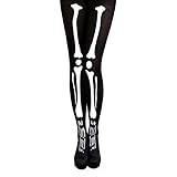 Oblique Unique Skelett Strumpfhose Knochen Nylonstrumpfhose Helloween Kostüm