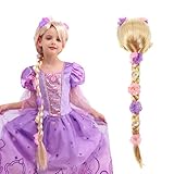 Sincere Party Mädchen Prinzessin Perücke,Rapunzel Zöpfe Blonde Perücke für Mädchen Halloween Party,Dress Up Rollenspiel