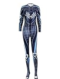 Oludkeph Damen Spider gedruckt Bodysuit Halloween Superheld Mädchen Cosplay Kostüm Catsuit Stretch Jumpsuit Romper (Dunkelgrau)