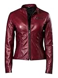 A&M Express Damen RE2 Claire Echtleder rote Jacke - Redfield Kostüm Resident Gaming Jacke, rot, 3XL