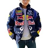 HGWOPGASD Damen Bomberjacke College Oversized Patchwork Bedruckte Jacke 90S Vintage Racing Pailletten Reißverschluss Langarm Sweat Jacket Baseball Jacke Outwear mit Taschen Übergangsjacke A02