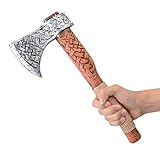 PARTYGEARS Wikingeraxt aus Schaumstoff für Halloween, Kostüm, Cosplay und Kampfspiel, klassische Farbe, 35,6 cm, Silber