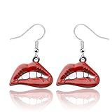 PLITI Rocky Horror Show inspiriertes Geschenk Horrorfilm-Themen-Geschenk Musikfilm Geschenk rote Lippen Ohrringe für Rocky-Fans, M, Edelstahl