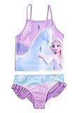 Disney Die Eiskönigin Tankini Badeanzug mit Rüschen für Mädchen - ELSA Frozen Kinder Zweiteiler Schwimmanzug Lila (DE/NL/SE/PL, Numerisch, 92, Regular, Lila)