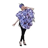 BaronHong Lila Weintrauben-Kostüm für Erwachsene mit Hut, lustiger Essensparty-Halloween-Anzug (lila, M)