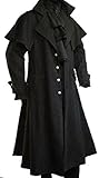 Dark Dreams Gothic Mittelalter LARP Mantel Vampir Kutscher Coat Jacke Van Helsing schwarz (Achtung fällt eine Nummer Kleiner als üblich aus!), Farbe:schwarz, Größe:XL