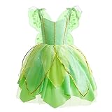 Lito Angels Tinkerbell Kostüm Grüne Fee Kleid Verkleidung mit Flügel für Mädchen Kinder, Größe 2-3 Jahre 98 (Tag-Nummer 90)