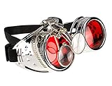 4sold Loupes Steampunk Antique Copper Cyber ​​Goggles Rave Goth Vintage Victorian Sonnenbrillen Inklusive GRATIS UV400 Sonnenbrille Objektiv und zusätzliche Aufkleber alle Bilder sehen