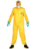 Vegaoo Strahlenschutzanzug Kostüm für Erwachsene Halloween gelb-hellblau - XXL (160-190 cm)