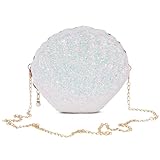 BOFUNX Damen Muschel Tasche Pailletten Kettentasche Mädchen Frauen glitzer Tasche Geburtstag Geschenk Meerjungfrau Karneval Kostüm Accessoires