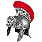 Balinco Römerhelm | Römer Helm Silber | Krieger | Römischer Kämpfer | Roman Gladiator - für Damen & Herren als perfektes Accessoire zum Römerkostüm