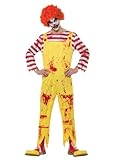 Smiffys Grusel-Killer-Clown-Kostüm, Gelb & Rot, mit Overall