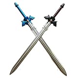 damdos Halloween Prop Link Master Sword Zelda Sword The Sky Kirito Kirigaya Link Breath of The Wild Sword Birthday Gifts (Black+Blue=2pcs)