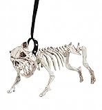 W WIDMANN MILANO Party Fashion 01373 - Skelett Hund mit Leine, 45 cm, Partydekoration, Halloween, Karneval, Mottoparty